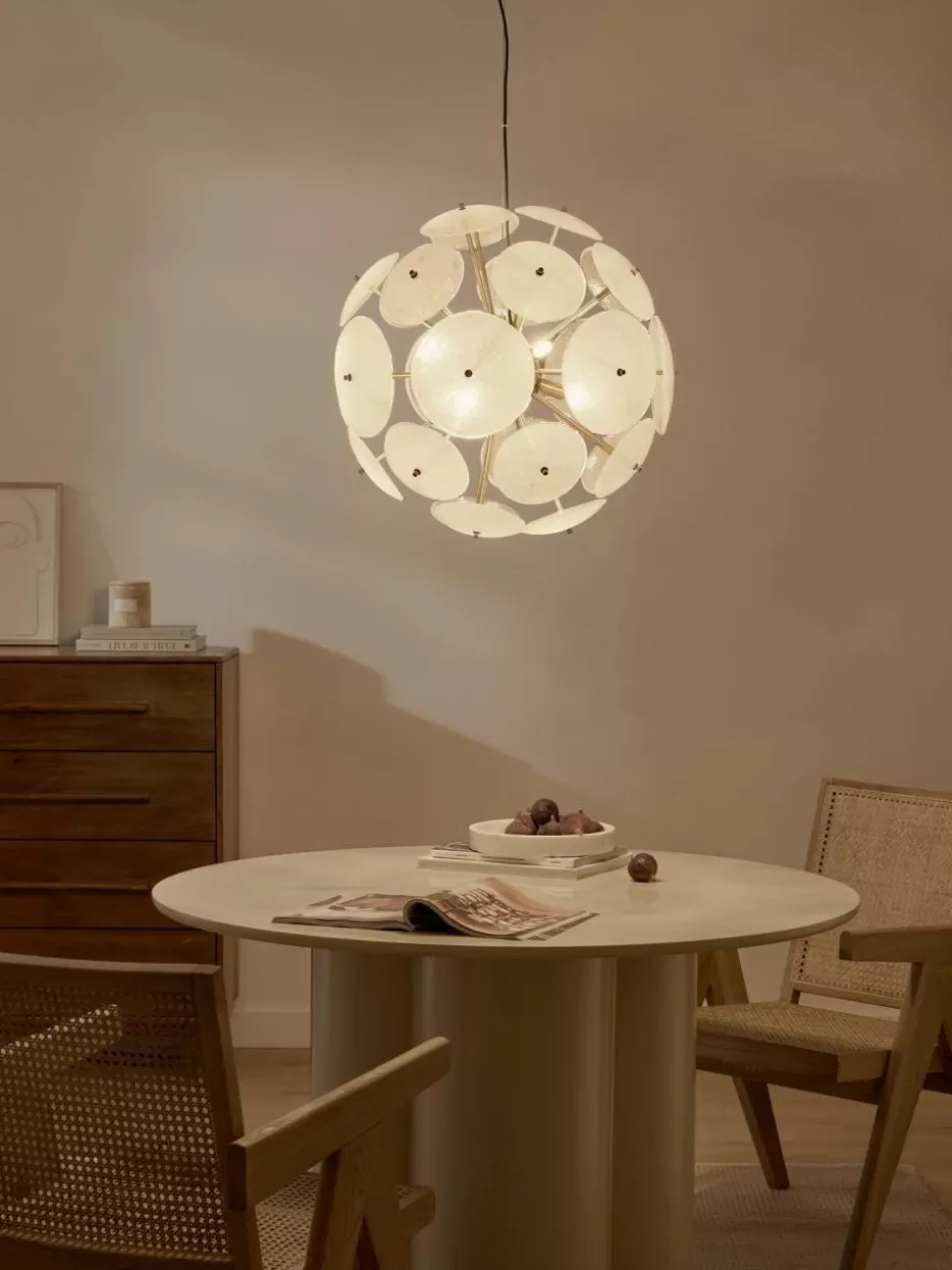 Pendelleuchten-Westwing Collection Pendelleuchte Mireille aus Glas Semitransparent, Goldfarben