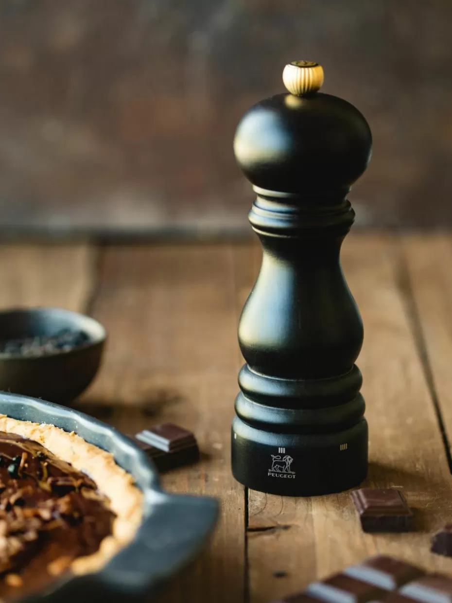 Gewürzmühlen-Peugeot Saveurs Pfeffermühle Paris aus Buchenholz, H 18 cm Buchenholz, dunkel lackiert