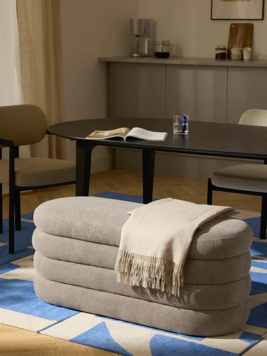 Flur Sitzbänke | Bettbänke-Westwing Collection Polsterbank Alto mit Stauraum Webstoff Taupe