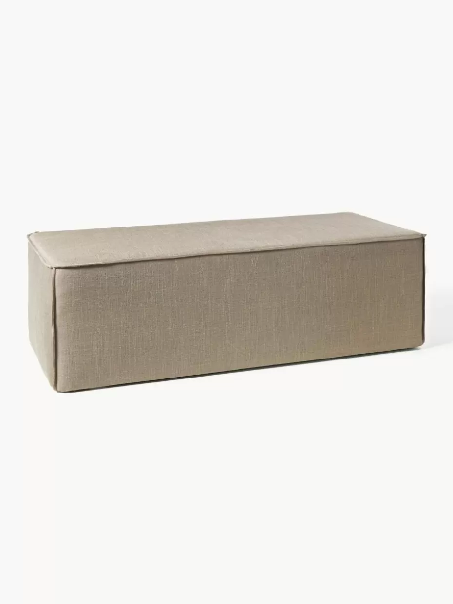 Flur Sitzbänke | Bettbänke-Westwing Collection Polsterbank Sanja Webstoff Taupe