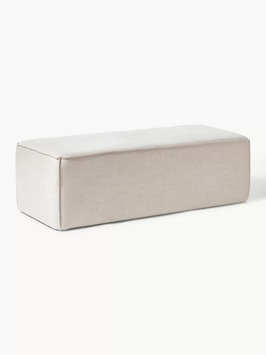 Flur Sitzbänke | Bettbänke-Westwing Collection Polsterbank Sanja Webstoff Hellbeige