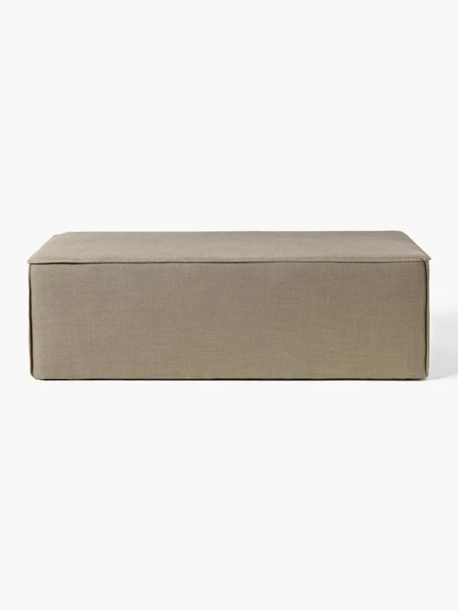 Flur Sitzbänke | Bettbänke-Westwing Collection Polsterbank Sanja Webstoff Taupe