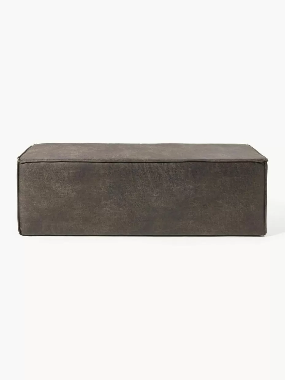 Flur Sitzbänke-Westwing Collection Polsterbank Sanja aus recyceltem Leder Leder Taupe