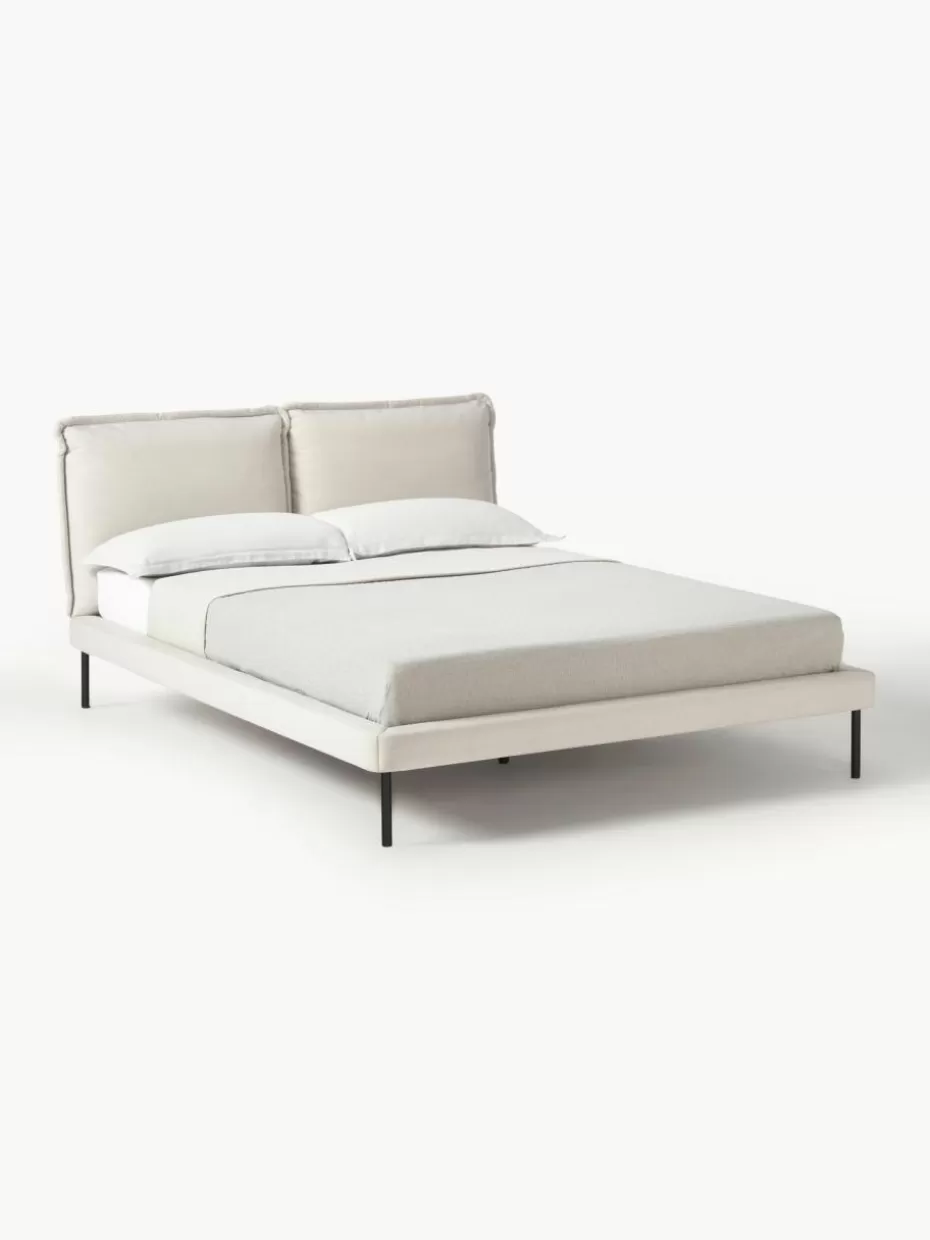 Betten-Westwing Collection Polsterbett Amelia Webstoff Hellbeige