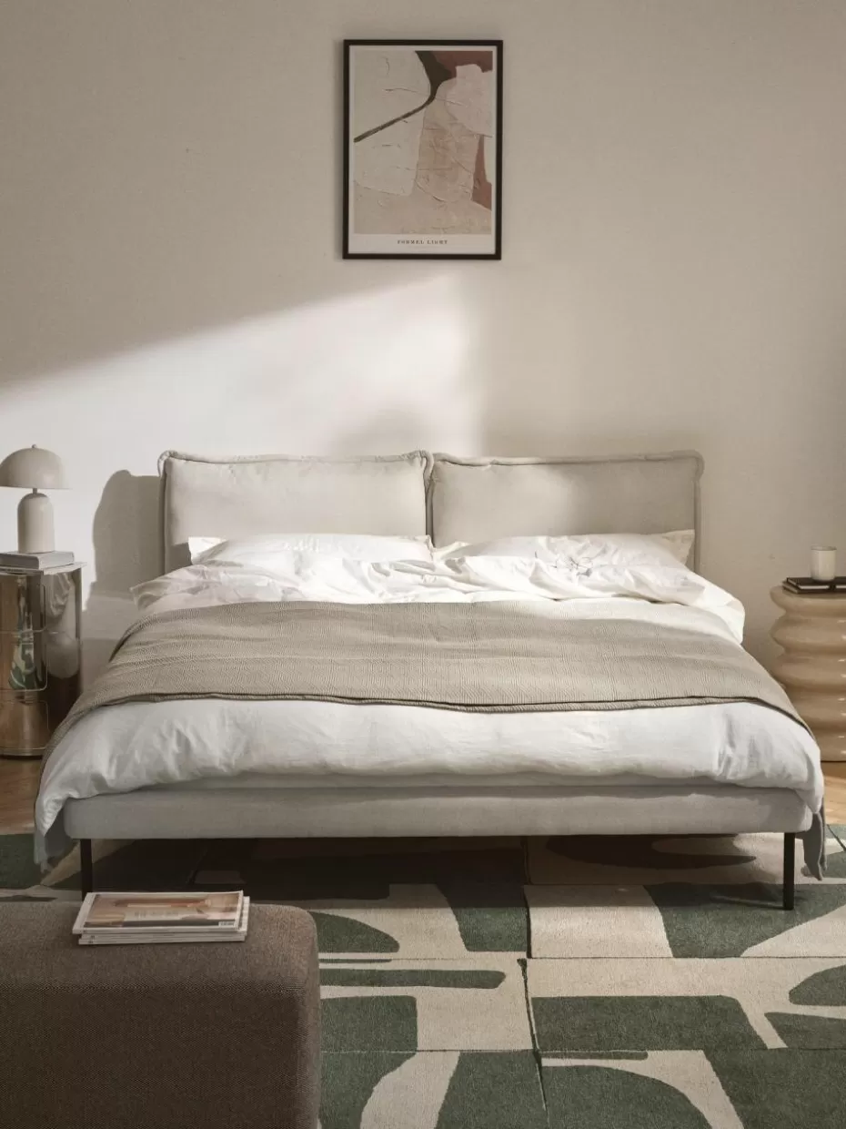 Betten-Westwing Collection Polsterbett Amelia Webstoff Hellbeige