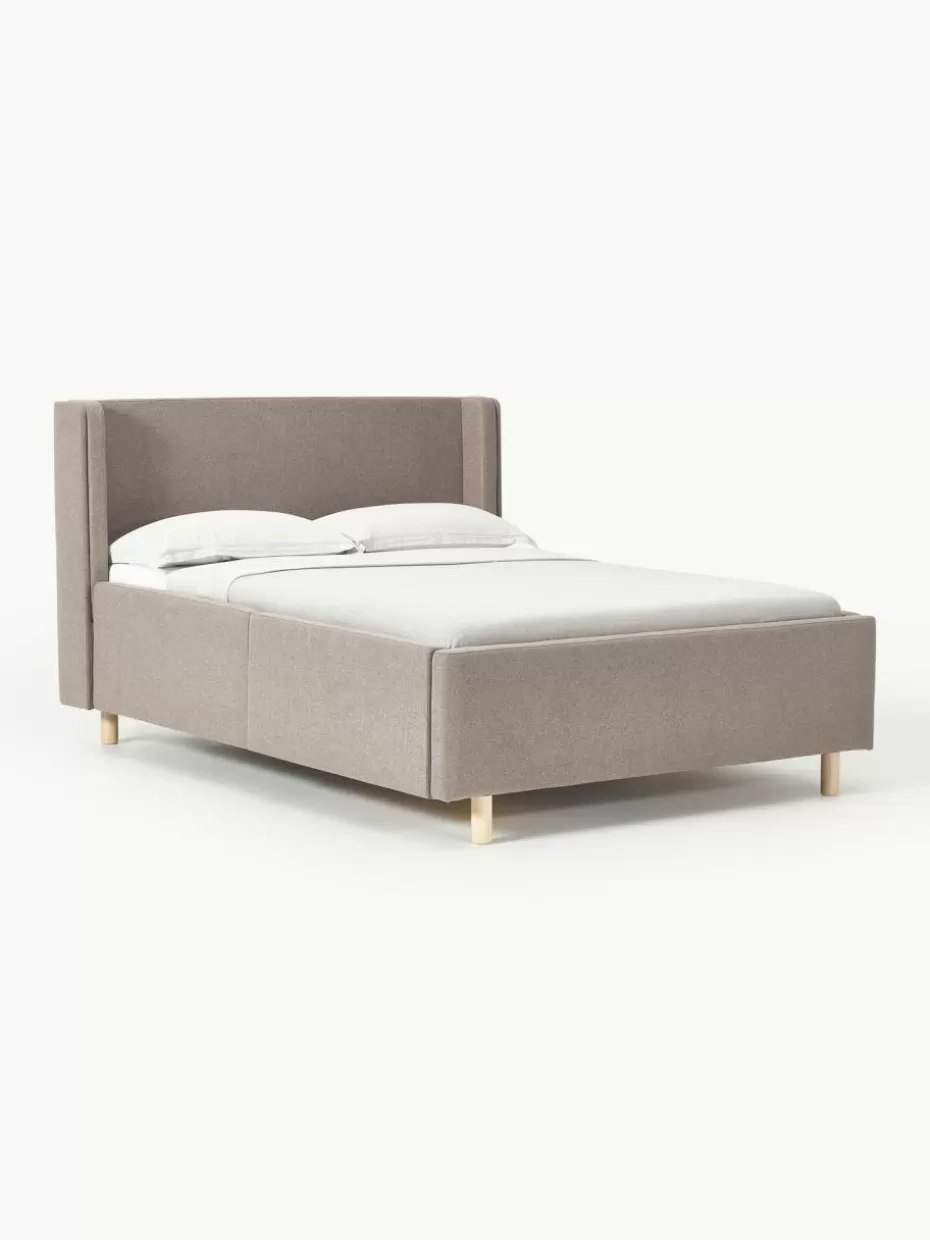 Betten-Westwing Collection Polsterbett Arche mit Schubladen Webstoff Taupe
