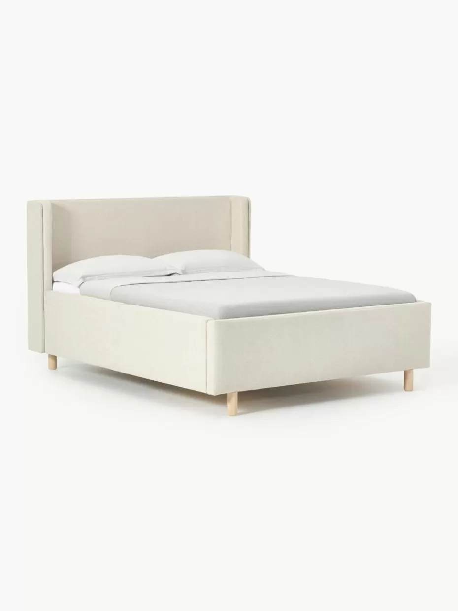 Betten-Westwing Collection Polsterbett Arche mit Schubladen Webstoff Off White