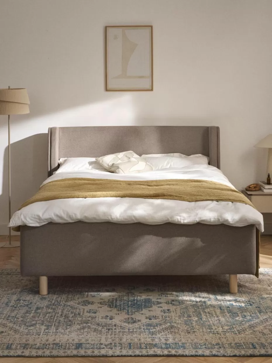 Betten-Westwing Collection Polsterbett Arche mit Schubladen Webstoff Taupe
