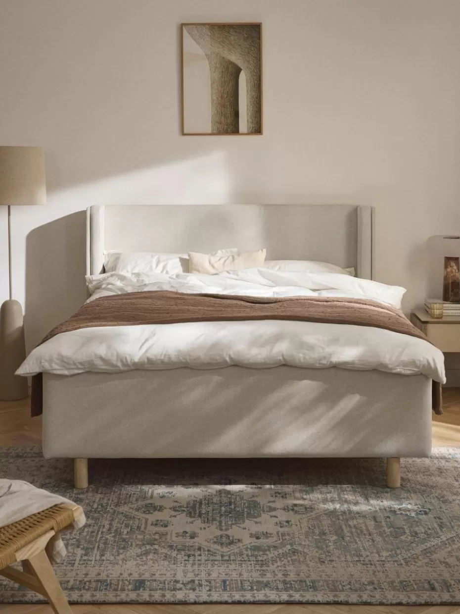 Betten-Westwing Collection Polsterbett Arche mit Schubladen Webstoff Off White