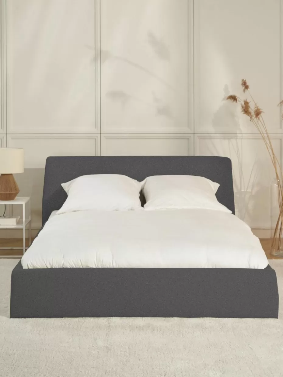 Betten-Westwing Collection Polsterbett Cloud mit Stauraum Webstoff Anthrazit