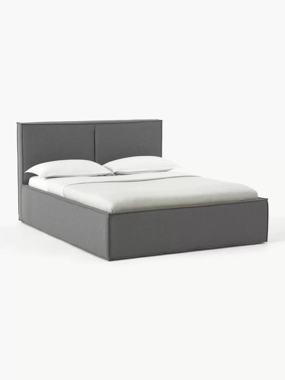 Betten-Westwing Collection Polsterbett Dream Webstoff Dunkelgrau
