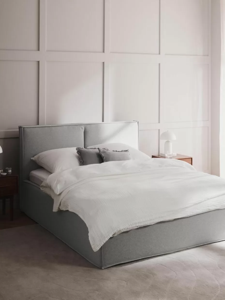 Betten-Westwing Collection Polsterbett Dream Webstoff Hellgrau