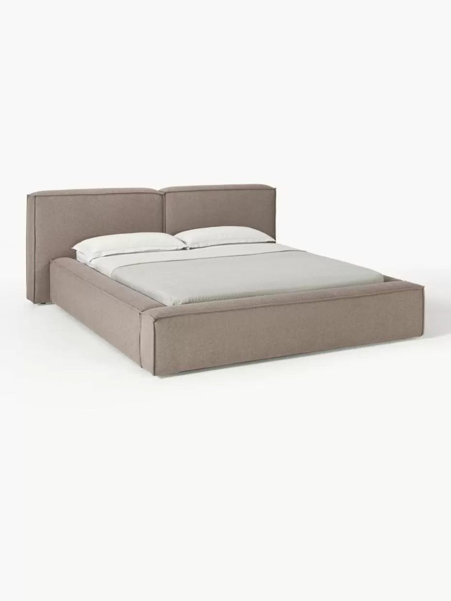 Betten-Westwing Collection Polsterbett Lennon Webstoff Taupe