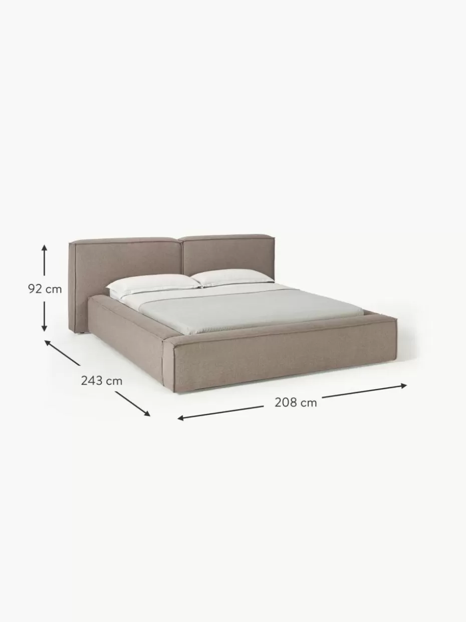 Betten-Westwing Collection Polsterbett Lennon Webstoff Taupe