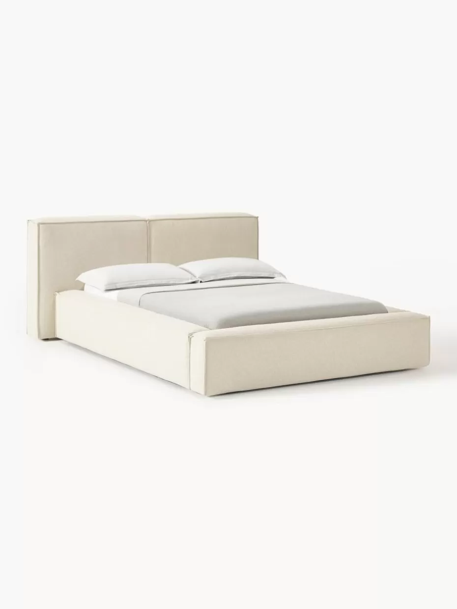 Betten-Westwing Collection Polsterbett Lennon mit Stauraum Webstoff Off White