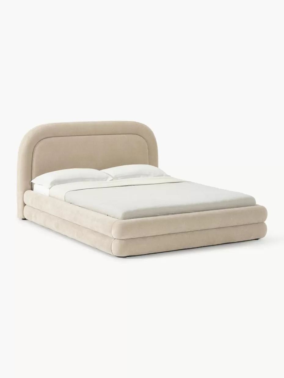 Betten-Westwing Collection Polsterbett Solomon Webstoff Hellbeige