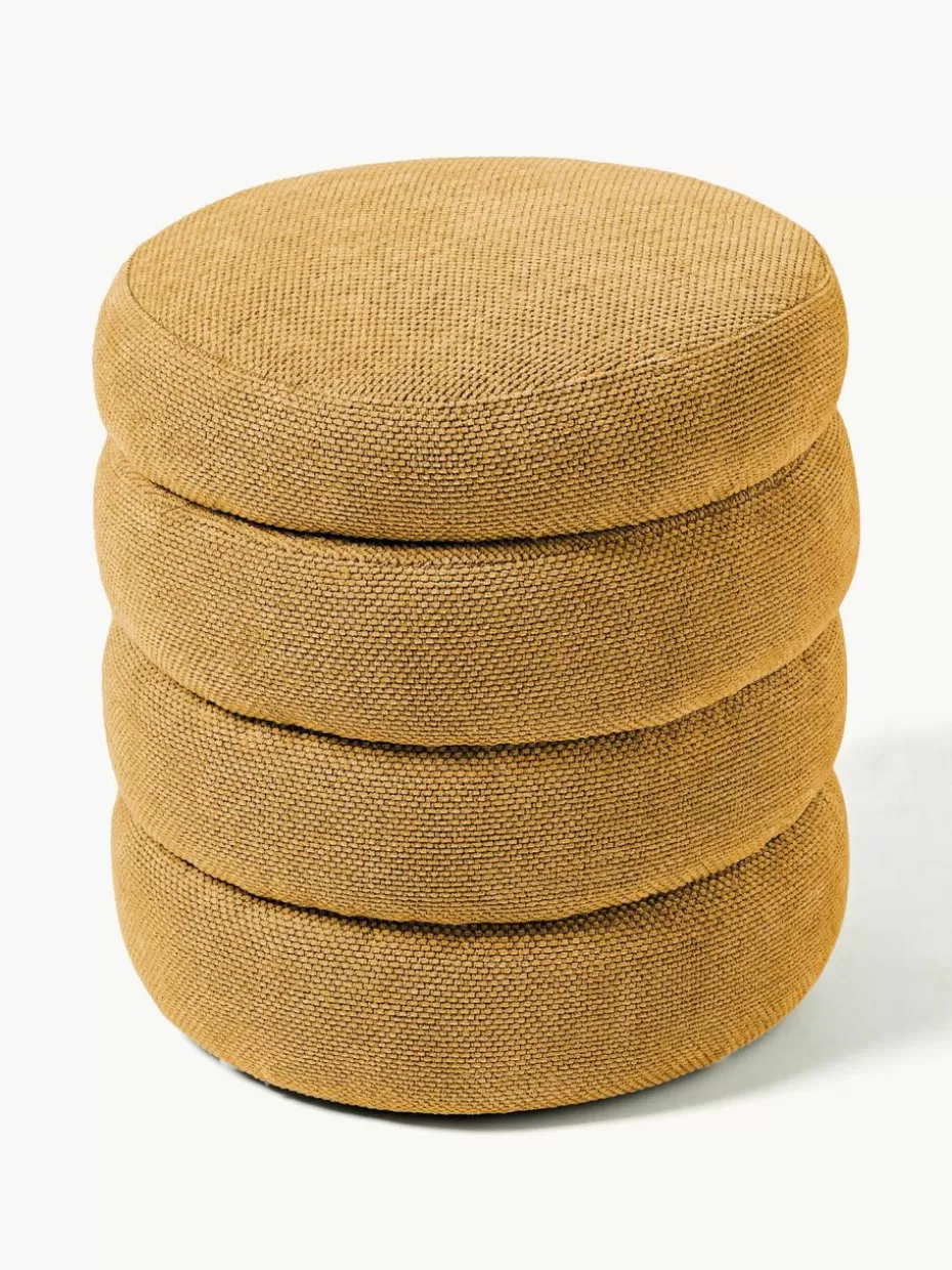 Hocker-Westwing Collection Polsterhocker Alto mit Stauraum Webstoff Ocker