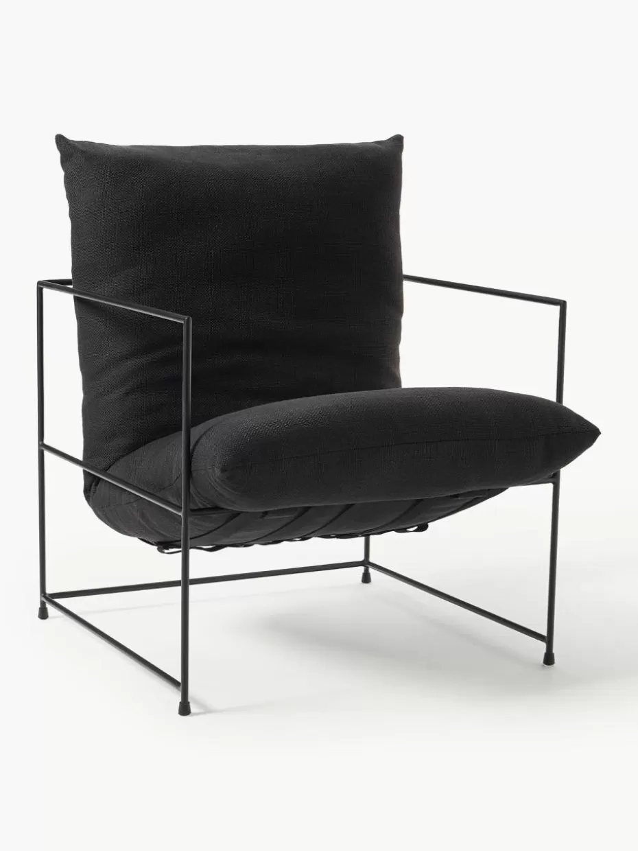 Sessel-Westwing Collection Polstersessel Wayne Webstoff Schwarz