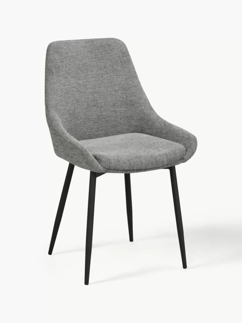 Stühle-Rowico Polsterstühle Sierra, 2 Stück Webstoff Grau, Schwarz