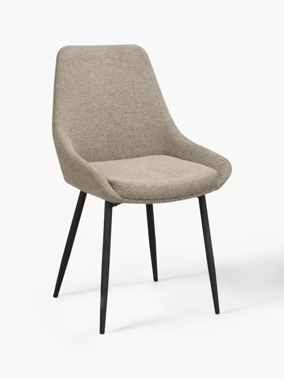 Stühle-Rowico Polsterstühle Sierra, 2 Stück Webstoff Beige, Schwarz