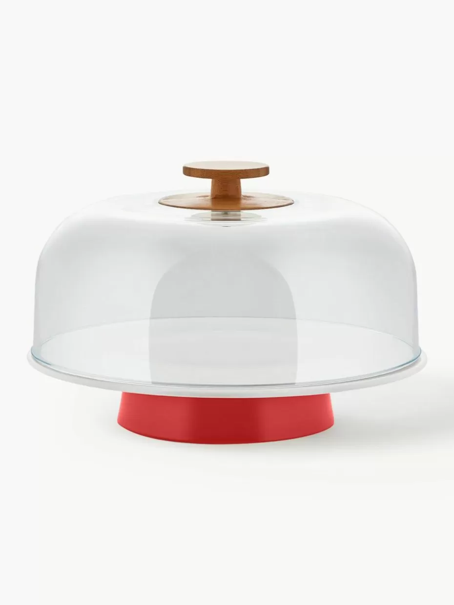 Weihnachtsbacken | Etageren & Tortenplatten-Alessi Porzellan-Etagere Mattina mit Deckel Rot, Weiß, Transparent