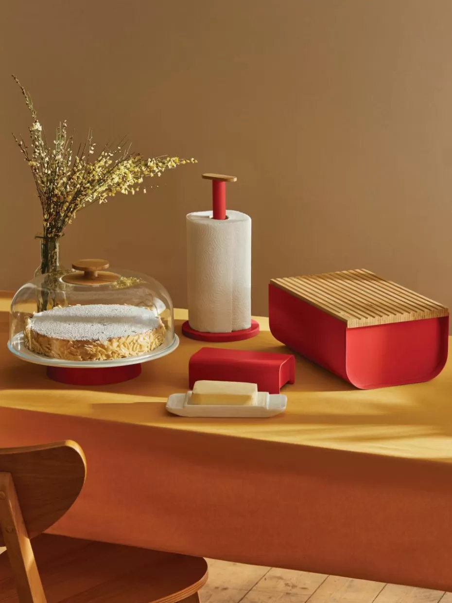 Weihnachtsbacken | Etageren & Tortenplatten-Alessi Porzellan-Etagere Mattina mit Deckel Rot, Weiß, Transparent