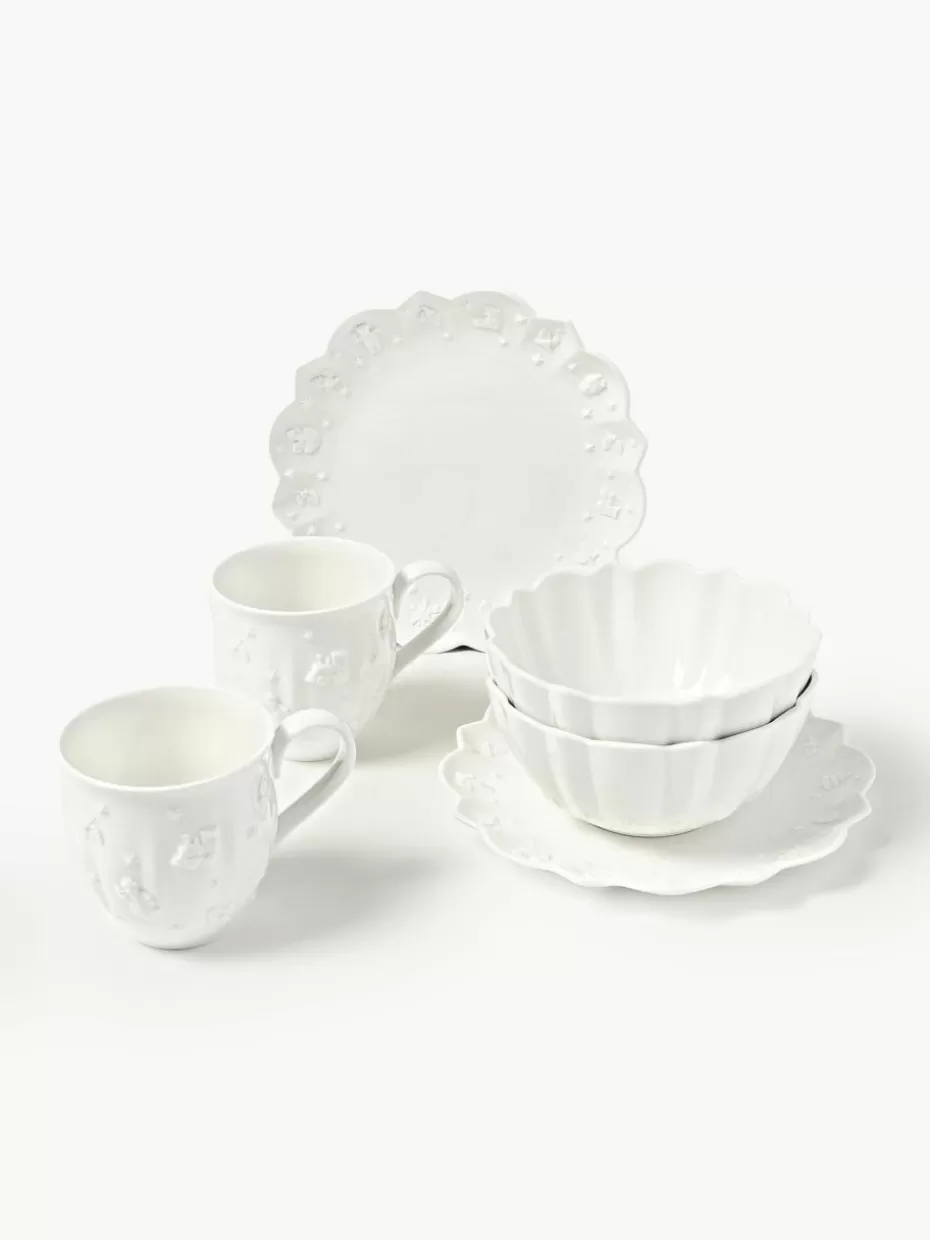 Weihnachtsgeschirr | Romantische Details-Villeroy & Boch Porzellan-Frühstücks-Set Toy's Delight, 2 Personen (6-tlg.)