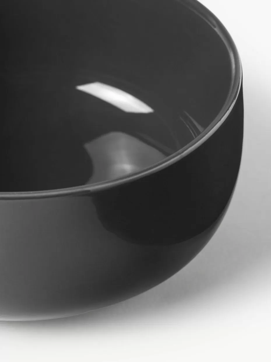 Schalen & Bowls-Westwing Collection Porzellan-Schälchen Nessa, 4 Stück Dunkelgrau, glänzend