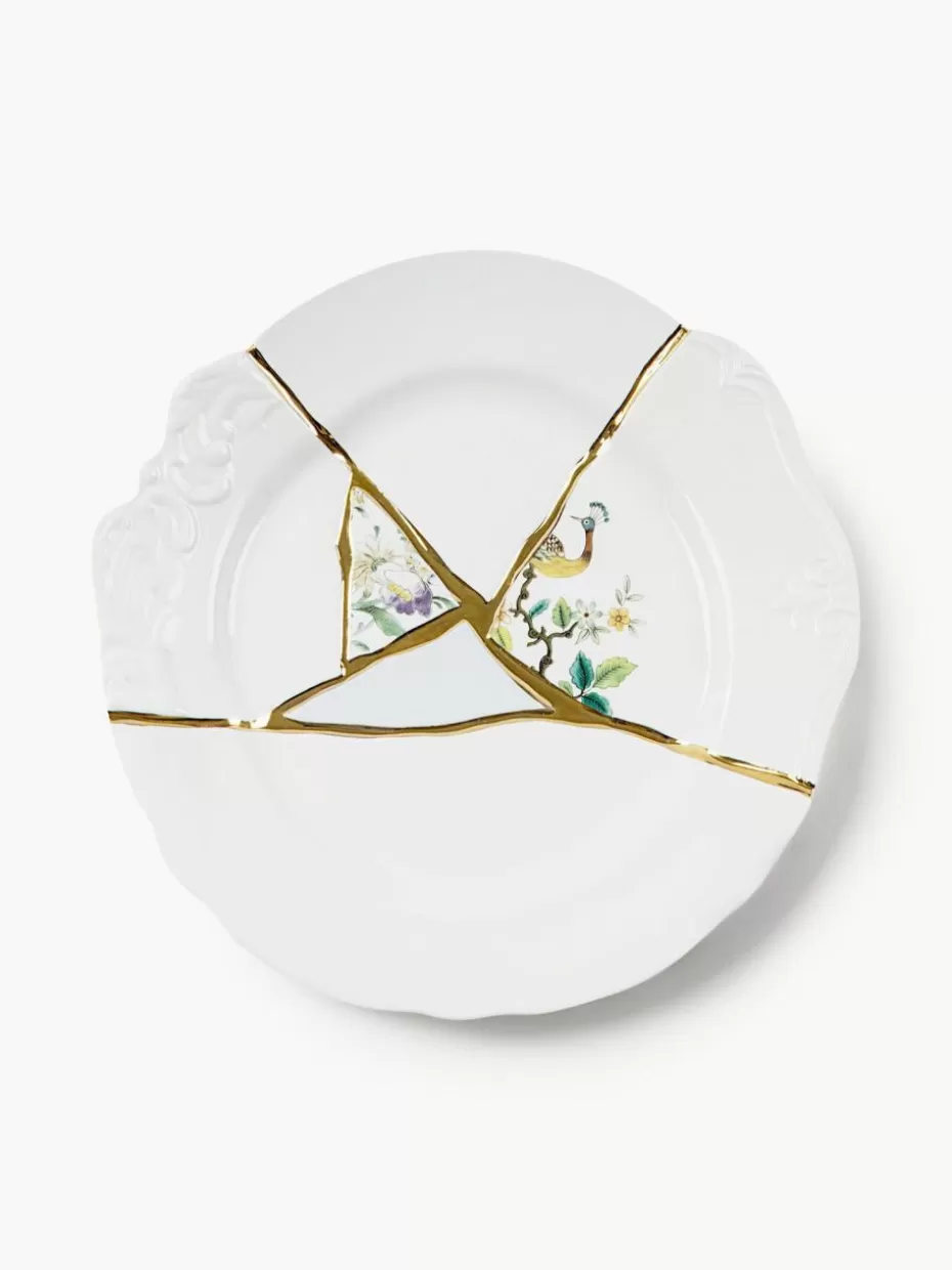 Teller-Seletti Porzellan-Speiseteller Kintsugi