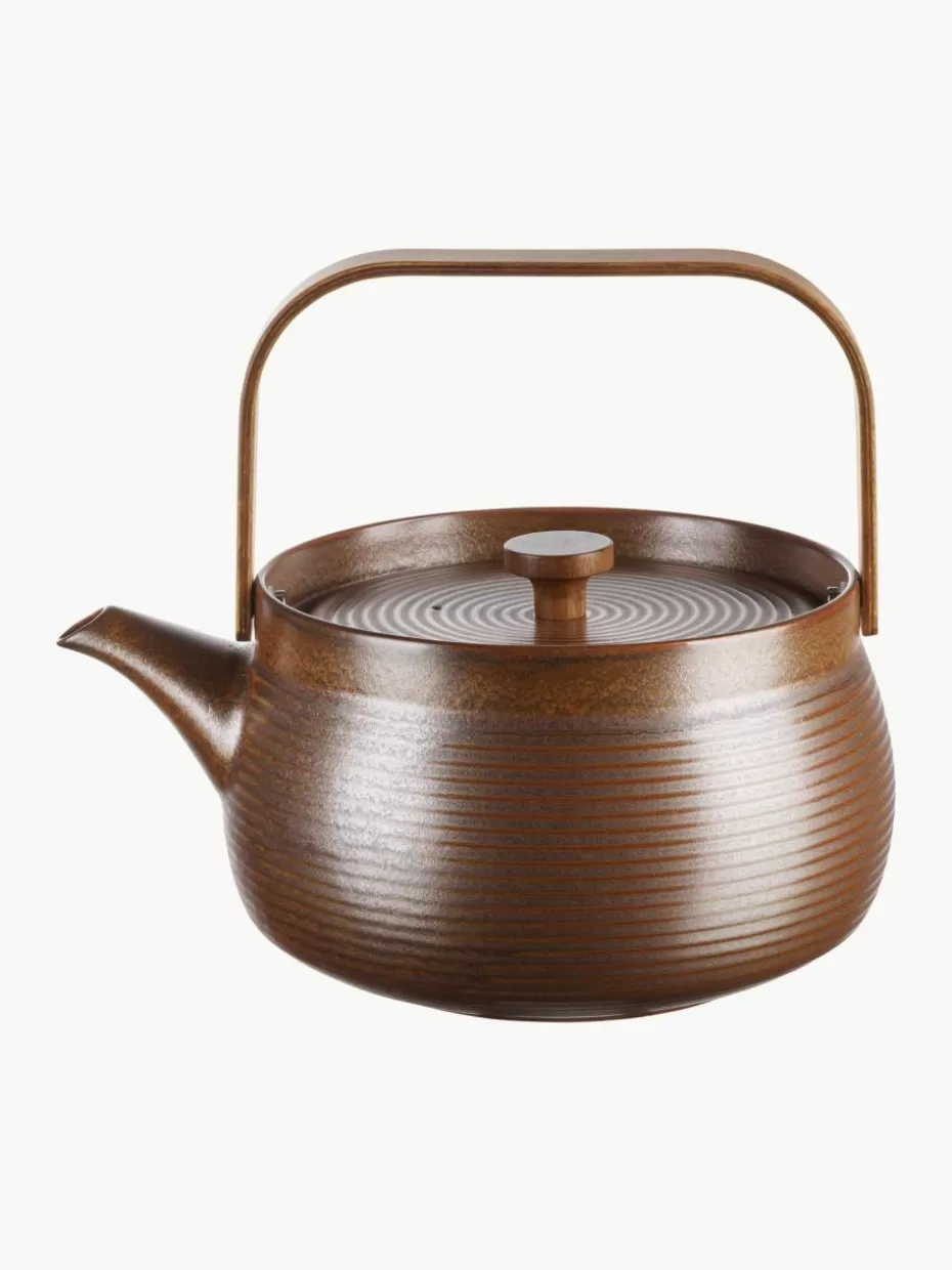 Kannen & Karaffen-Asa Selection Porzellan-Teekanne Demir, in verschiedenen Größen Braun, Dunkles Holz