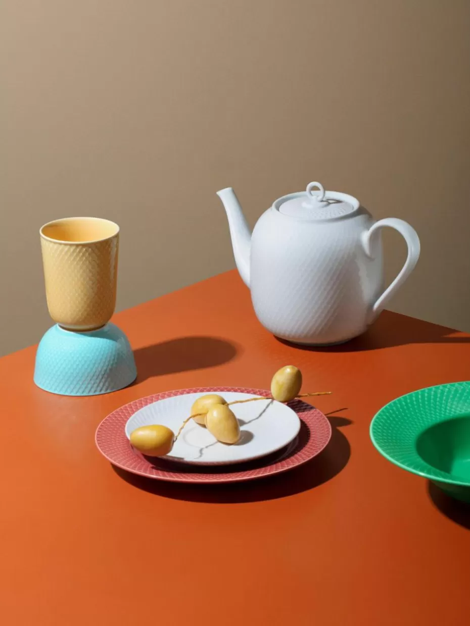 Kannen & Karaffen-Lyngby Porcelaen Porzellan-Teekanne Rhombe mit Struktur-Muster, 1.9 L