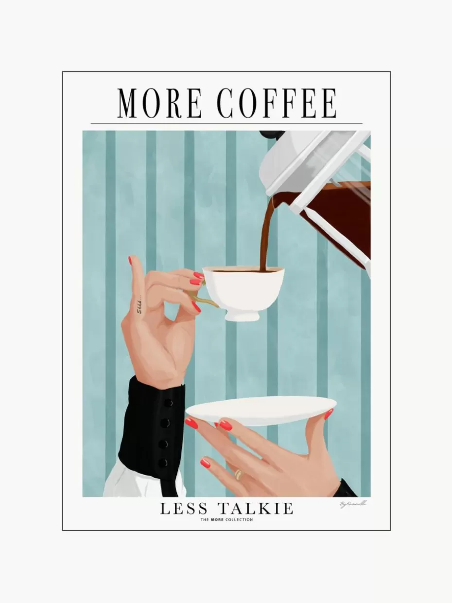 Poster-Poster and Frame Poster More Coffee - Less Talkie