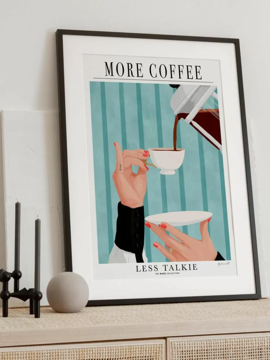 Poster-Poster and Frame Poster More Coffee - Less Talkie