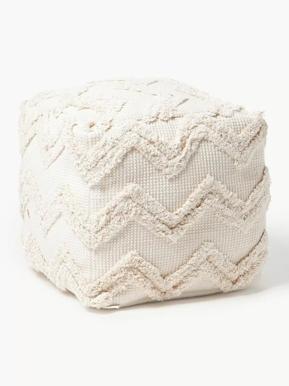 Bodenkissen & Poufs | Hocker-Westwing Collection Pouf Akesha mit getuftetem Zickzack-Muster