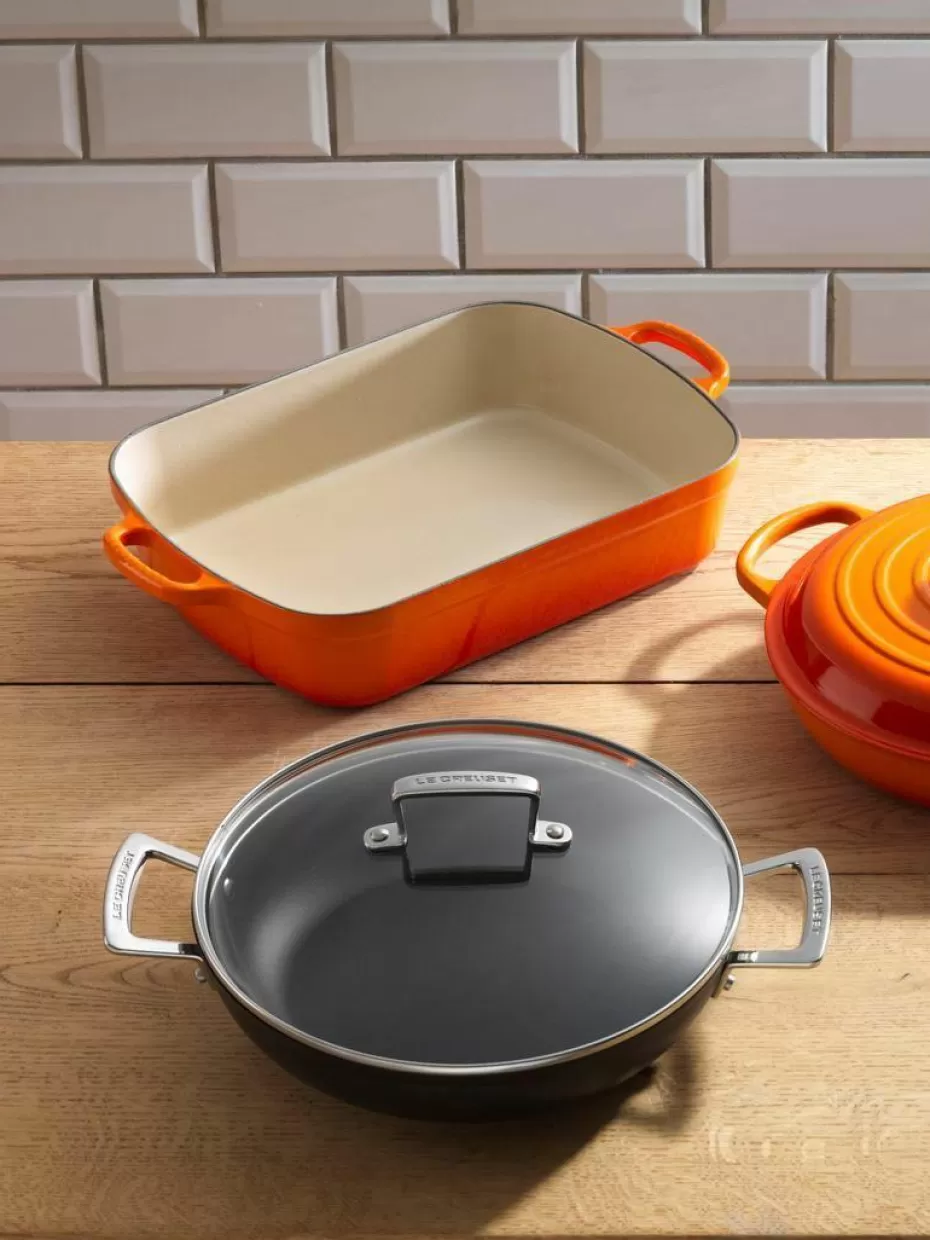 Pfannen-Le Creuset Profipfanne James mit Glasdeckel und Antihaft-Beschichtung