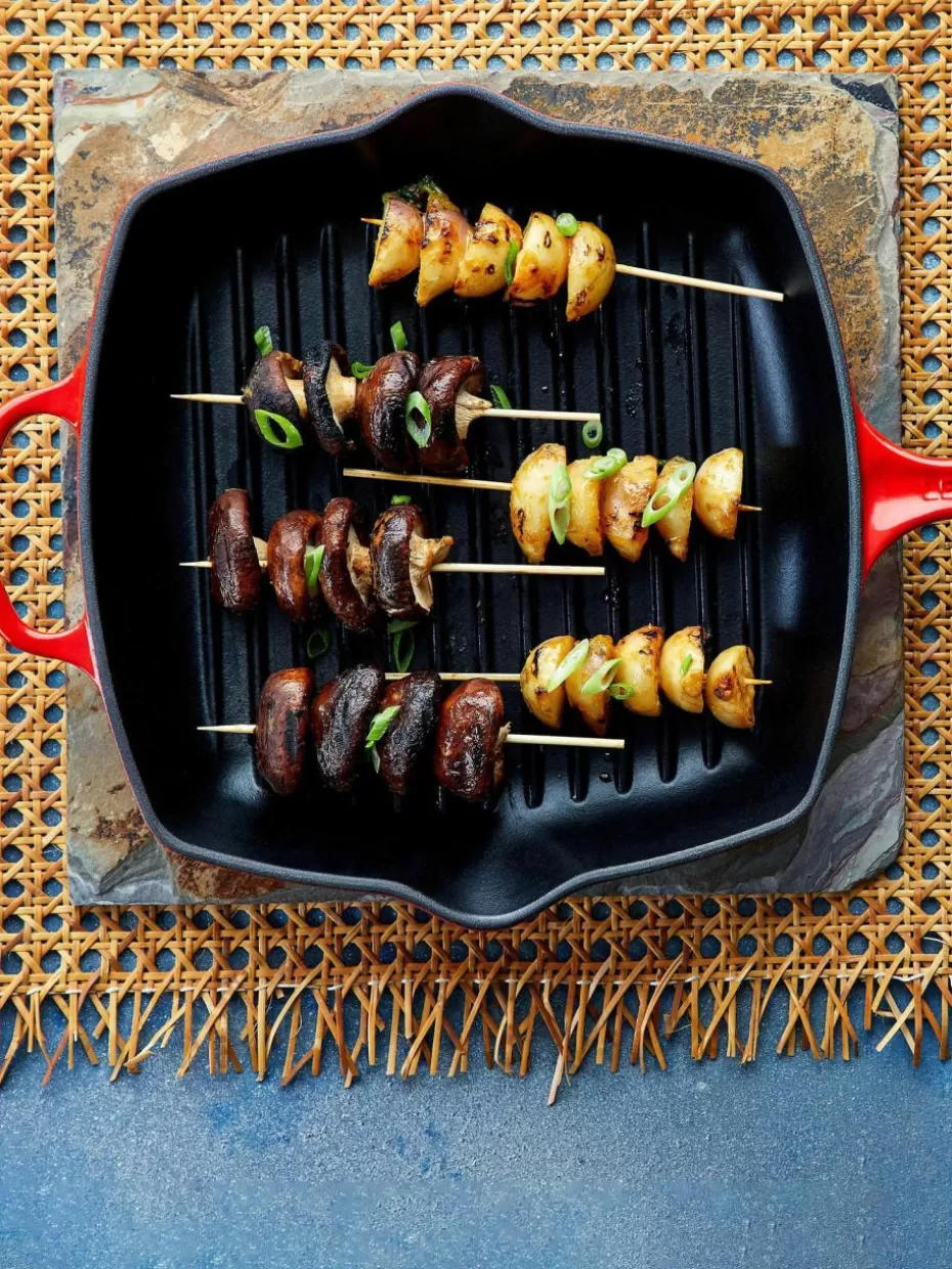 Pfannen-Le Creuset Quadratische Grillpfanne Signature Collection aus Gusseisen mit Rillenstruktur Rottöne