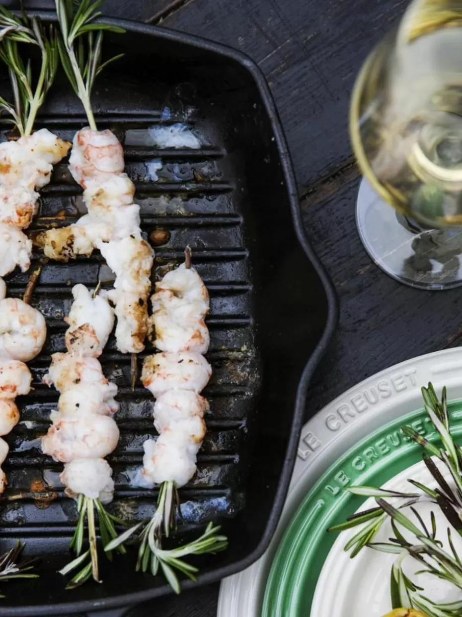 Pfannen-Le Creuset Quadratische Grillpfanne Signature Collection aus Gusseisen mit Rillenstruktur Schwarz