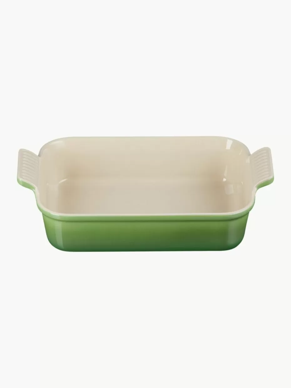 Back- & Ofenformen-Le Creuset Rechteckige Auflaufform Tradition Grüntöne, glänzend