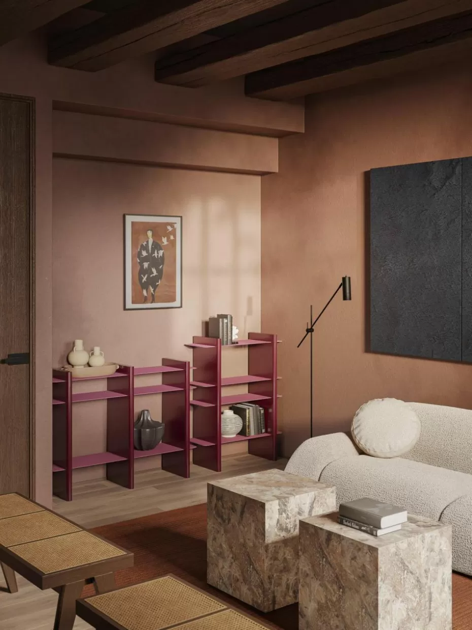 Regale-Westwing Collection Regal Rami mit Metall-Elementen Pink, Weinrot