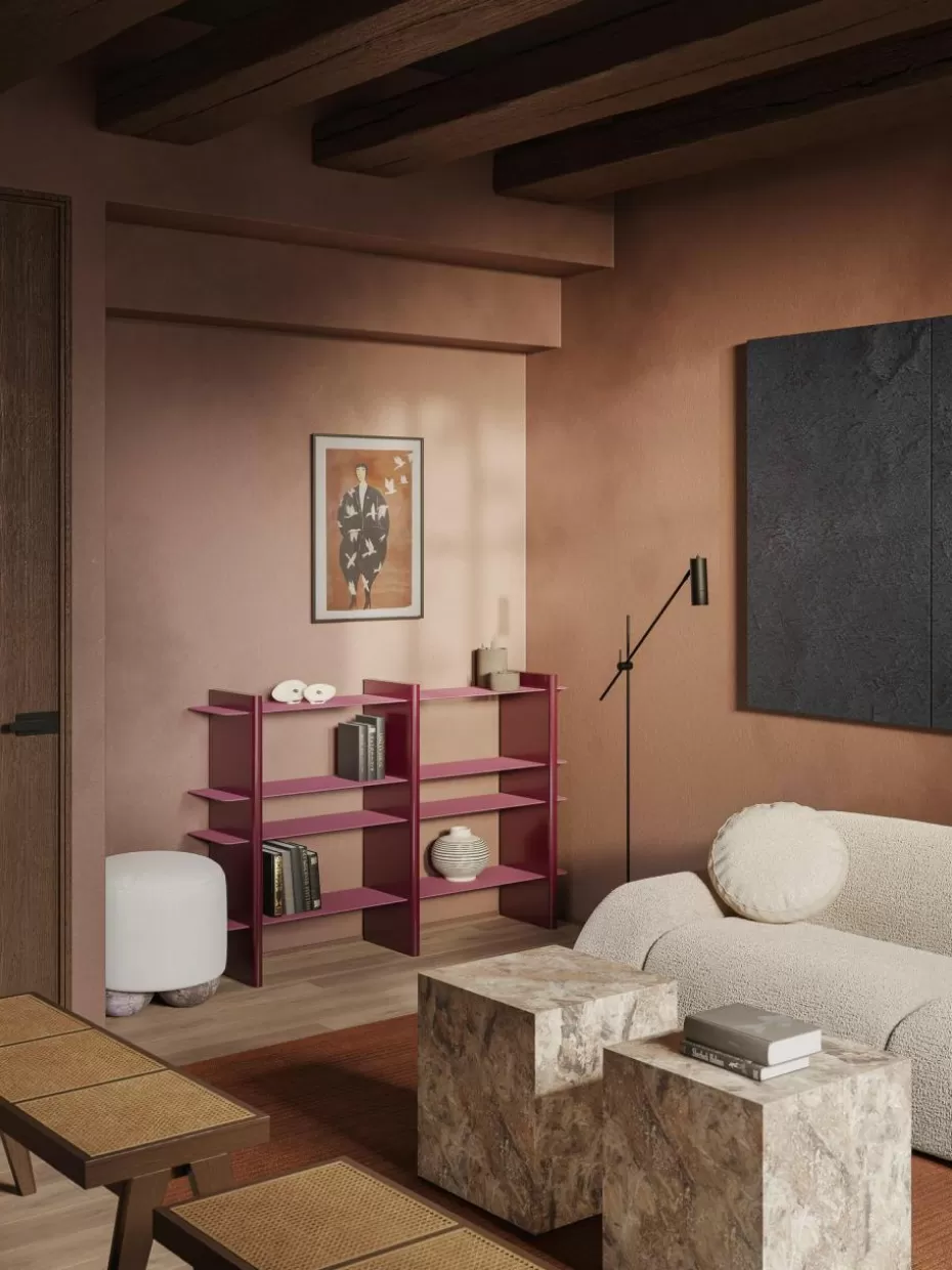 Regale-Westwing Collection Regal Rami mit Metall-Elementen Pink, Weinrot
