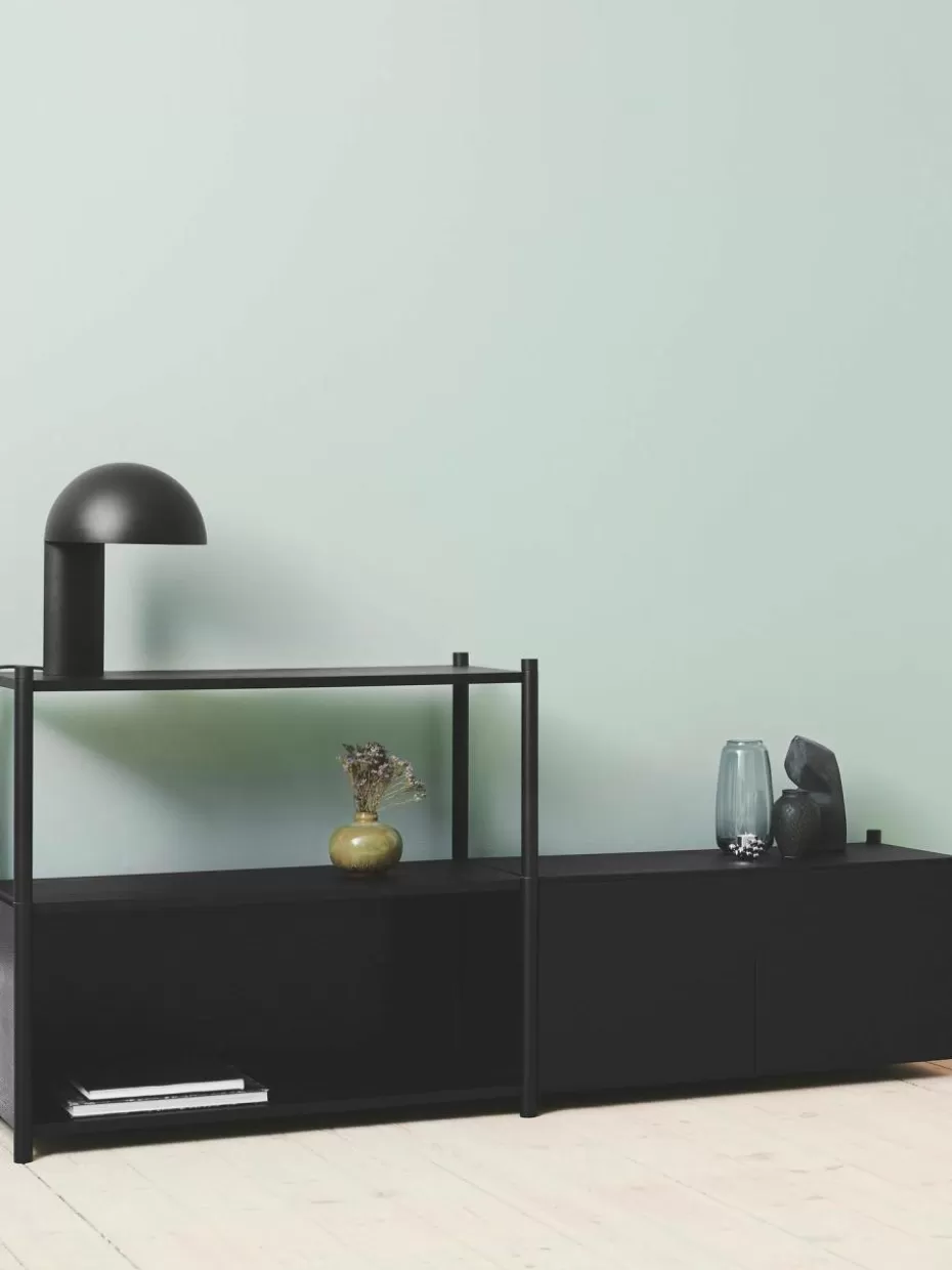 Regale-Gejst Regal Sceene aus Eichenholz Eichenholz, schwarz lackiert