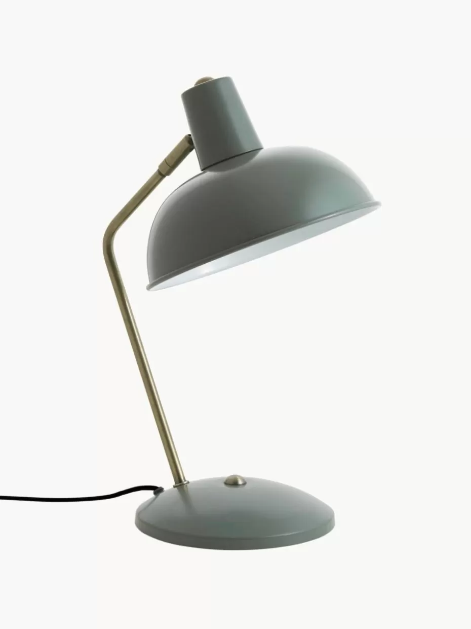 Schreibtischlampen-Westwing Retro-Schreibtischlampe Hood Grün, Goldfarben