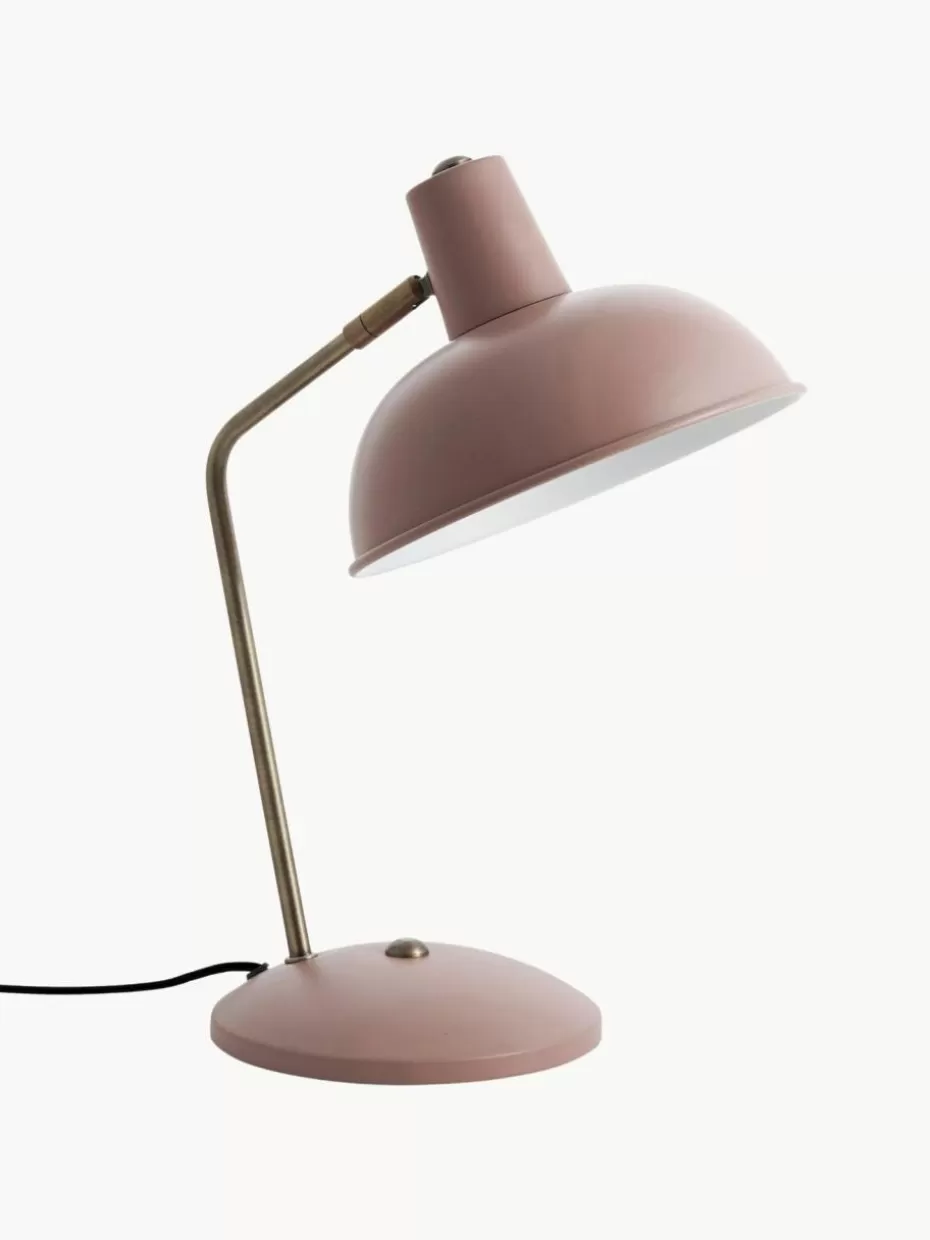 Schreibtischlampen-Westwing Retro-Schreibtischlampe Hood Rosa, Goldfarben