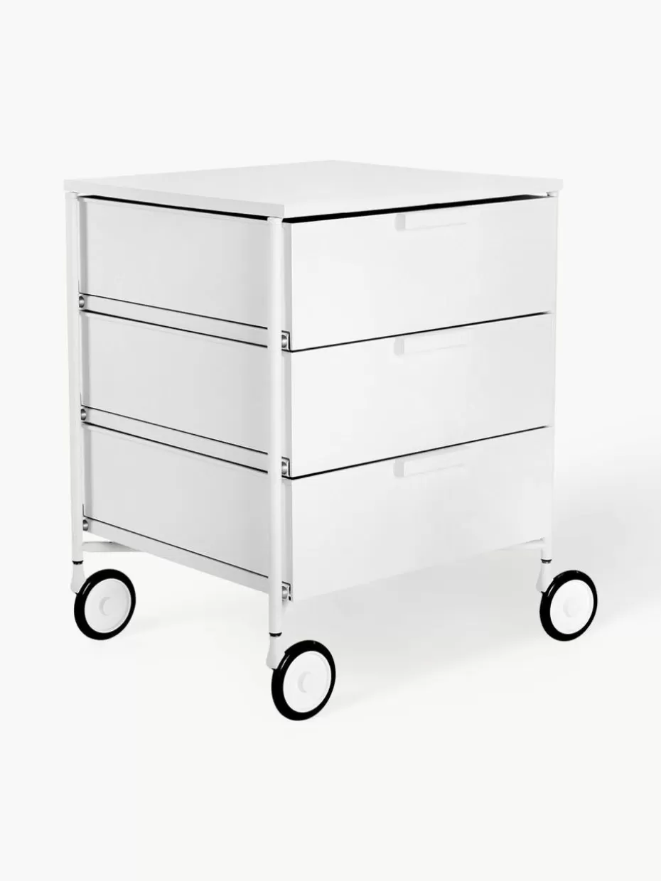Schreibtisch Container-Kartell Rollcontainer Mobil mit 3 Schubladen Weiß