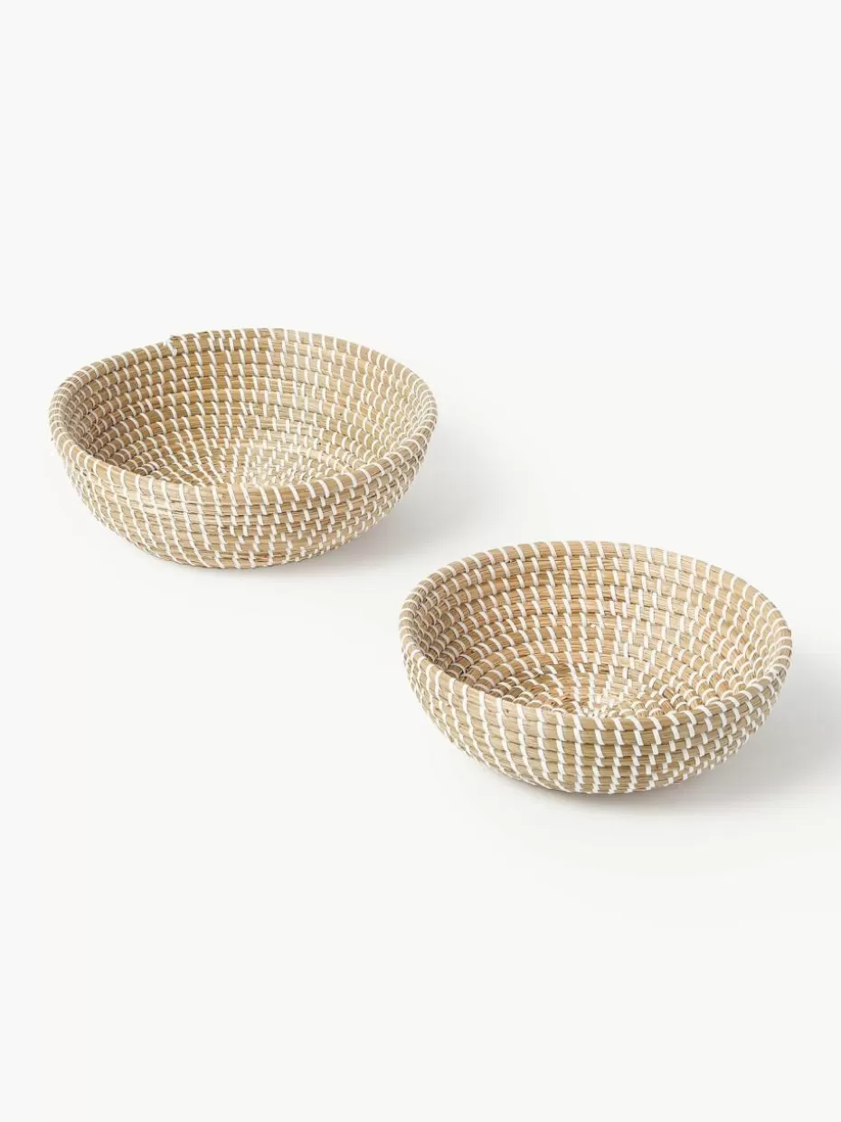 Körbe-Westwing Collection Runde Aufbewahrungskörbe Aleya aus Seegras, 2er-Set