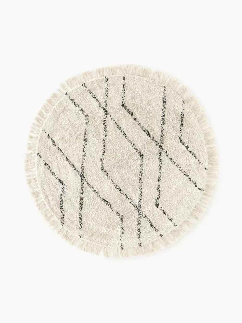 Runde Teppiche-Westwing Collection Runder Baumwollteppich Bina mit Rautenmuster, handgetuftet