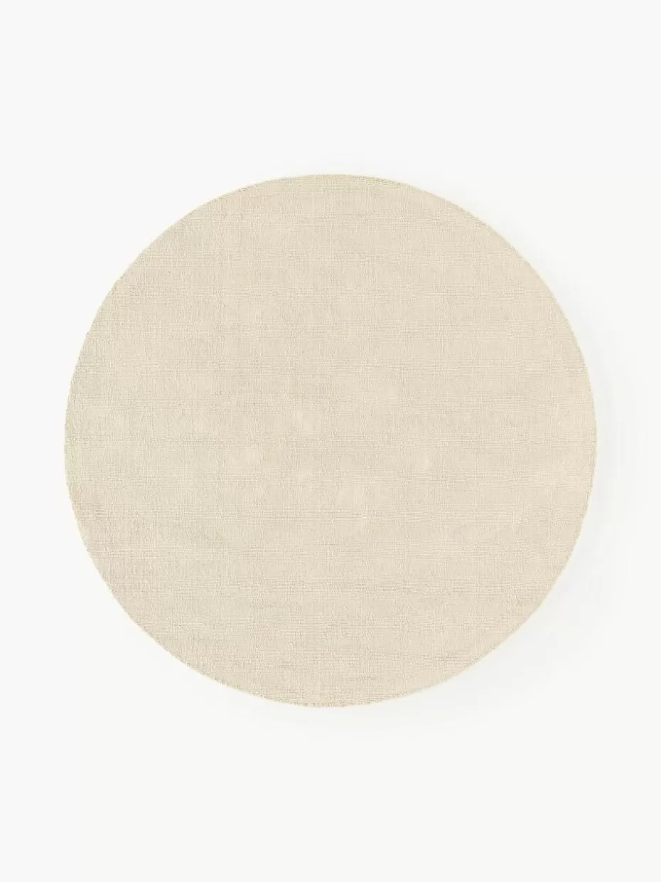 Runde Teppiche-Westwing Collection Runder Baumwollteppich Lora, handgewebt Hellbeige