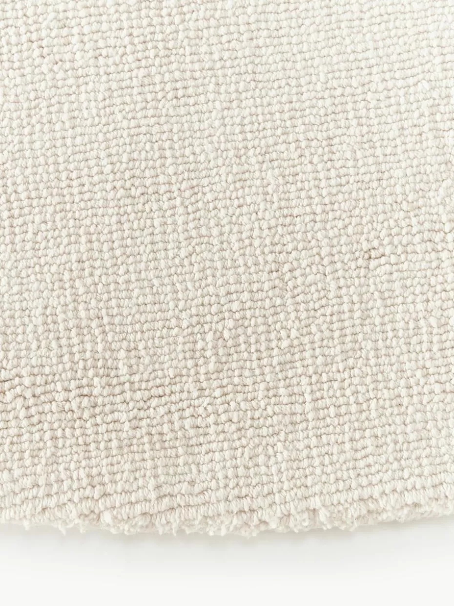 Runde Teppiche-Westwing Collection Runder Baumwollteppich Lora, handgewebt Off White