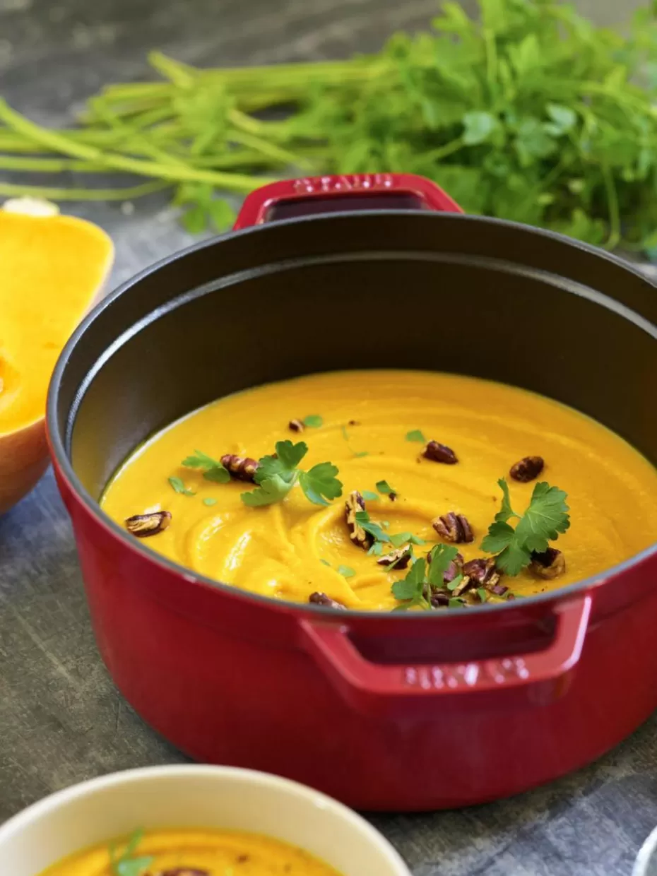 Töpfe-Staub Runder Bräter La Cocotte aus Gusseisen Rot, Silberfarben