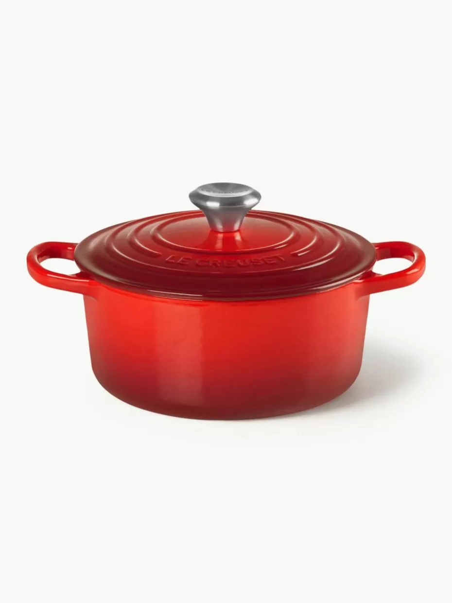 Töpfe-Le Creuset Runder Bräter Signature Collection aus Gusseisen Rottöne, Silberfarben